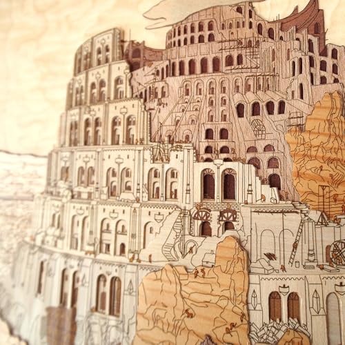 KINOWA "Tower of Babel" Woodcut Original Handmade Kit, Masterpiece by Bruegel, Made In Japan