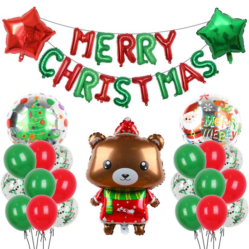 Christmas Decoration Balloon Set Smiling Snowman Elk New Year Arrangement Christmas Tree Party Decoration
