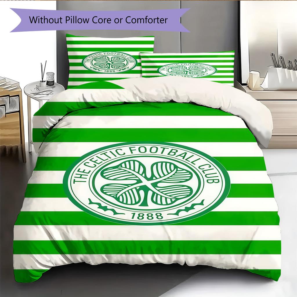 Juego de Funda Nórdica y Colcha del Celtic Football Club Funda de Colcha Funda de Almohada Decoración del Hogar Regalo de Cumpleaños (1 * funda nórdica + 2 * fundas de almohada, sin núcleo)