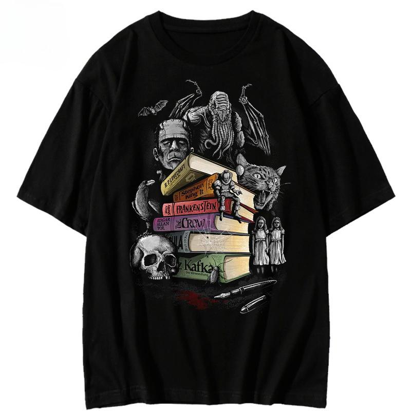 

Drak Style Graphic Printing Men Women Autumn T-Shirt Harajuku Vintage Short Sleeve Loose Casual Fitness Comfortable Y2k Top 4XL