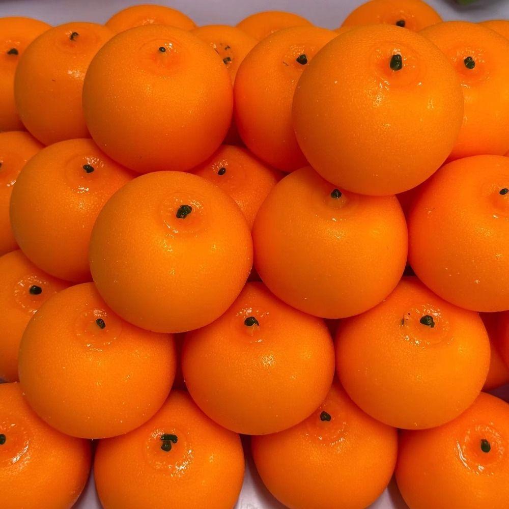 Handmade Orange Squeeze Toy Sensory Blocks Filled Fidget Novelty Squishy Crunchy Kid Adults