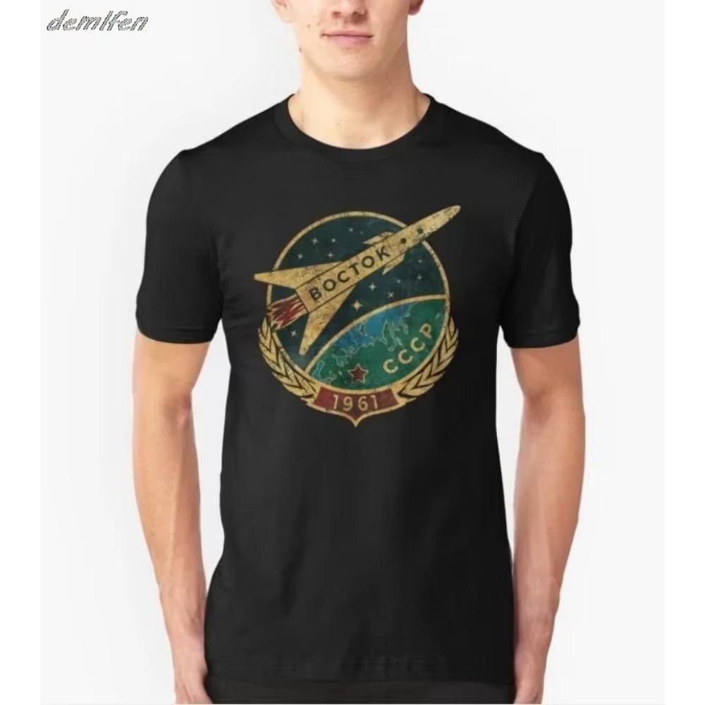 Russia CCCP Yuri Gagarin T-Shirt USSR Summer Cotton Short Sleeve O-Neck Men's T Shirt Family Soviet Cosmonaut 1961 T-shirt S-3XL