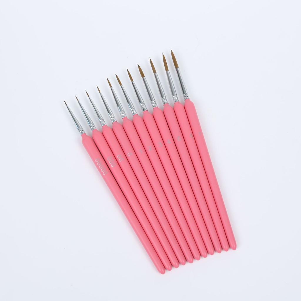 11 szt. Bardzo cienki pisak do kresek akwarelowych z włosia wilka, zwijający się, odpowiedni do malarstwa olejnego, ręcznie malowanych paznokci, zestaw narzędzi do śledzenia