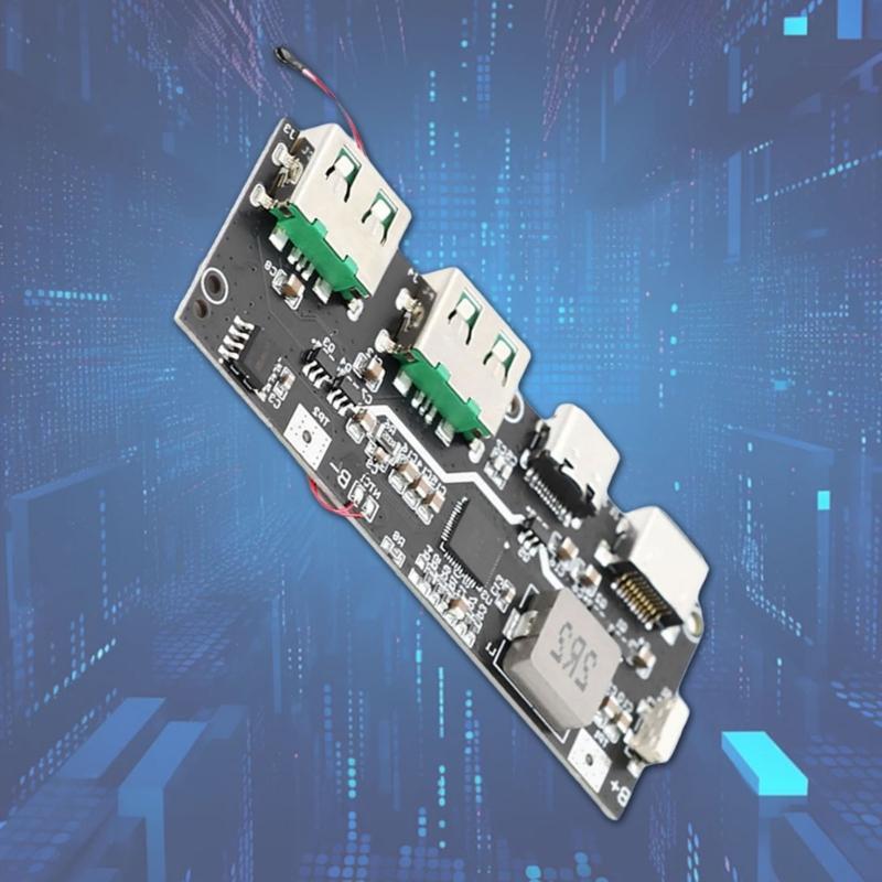 5 Port 22.5W External Battery Pack, Fast Charging Module QC4+PD3.0 for DIY Electronic Development Boards