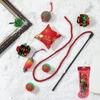 Yousheng 1 Set Christmas Cat Toys Cats Rattle Ball Plush Mice Cat Teaser Wand Kittens Stress Relief Interacting Toys for Indoor Cats Daily Play