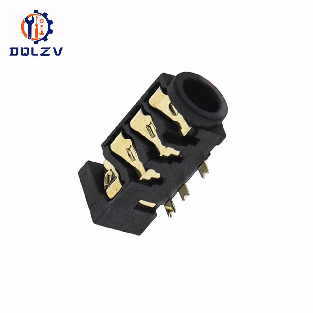 PJ-393 7Pin 3.5mm Audio Headphone Female Socket Jack Gold-Plated 7 Foot 4 Section DIP SMD SMT PJ393 Connector