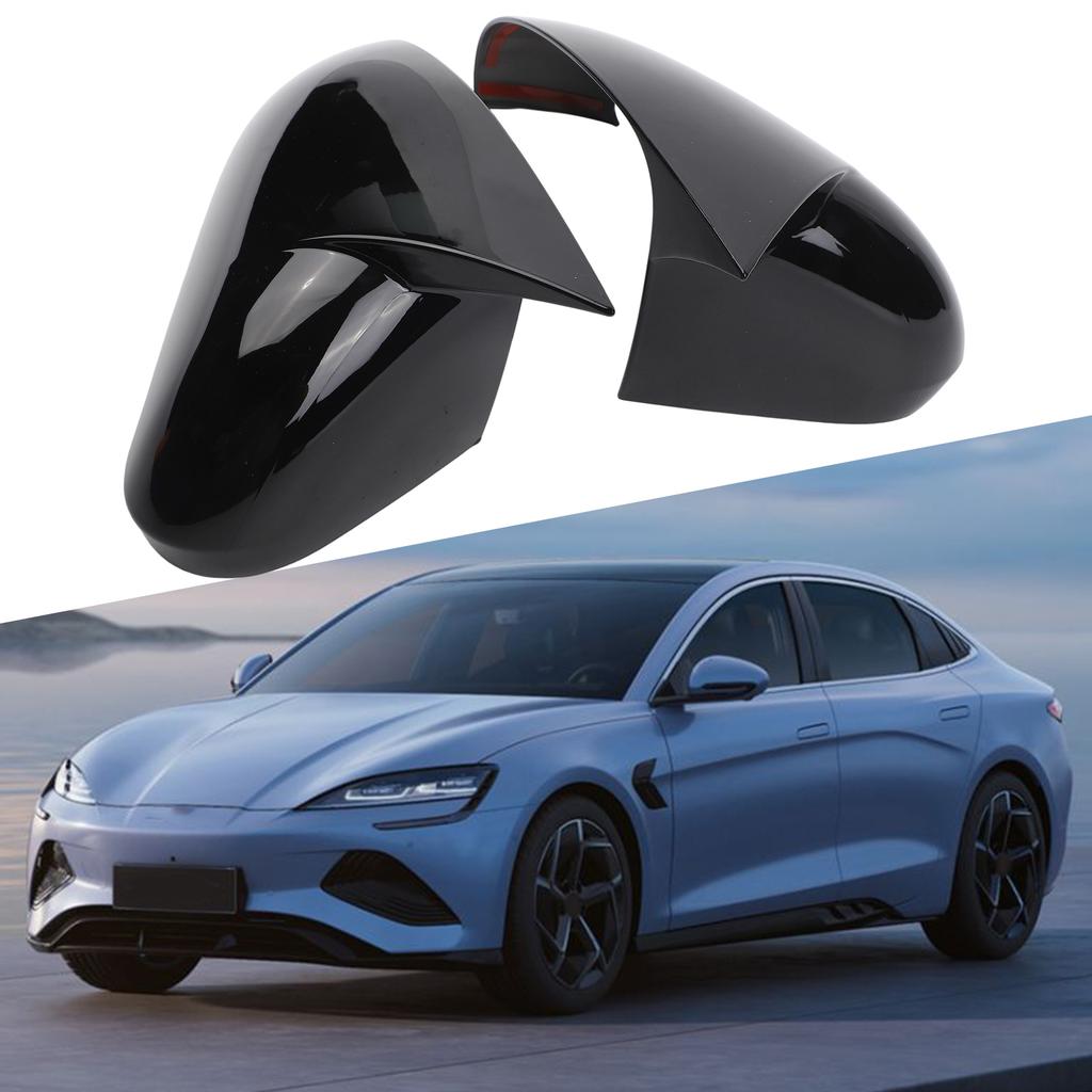 Car Rearview Mirror Cover Side Glass Mirror Trim Carbon Look