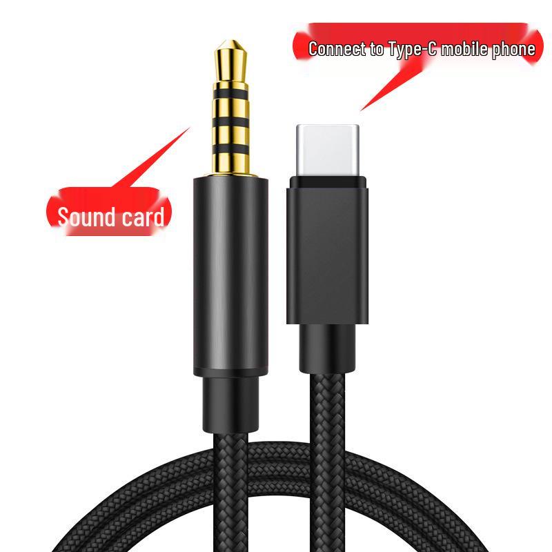 

Type-C to 3.5mm Sound Card for Live Broadcast with Music Accompaniment, Compatible with Huawei & Xiaomi. Digital Chip Type-C to 3.5mm Sound Card Cable [1m]