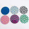 Coaster Exquisite Checkerboard Acrylic Coaster Stylish Rounded Placemat for Coffee Tea Table Decoration