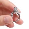 Vintage Kitty Cat Opening Rings Dark Zinc Zinc Alloy Cat Shape Ring Animal Delicate Rings  Gift For Girl