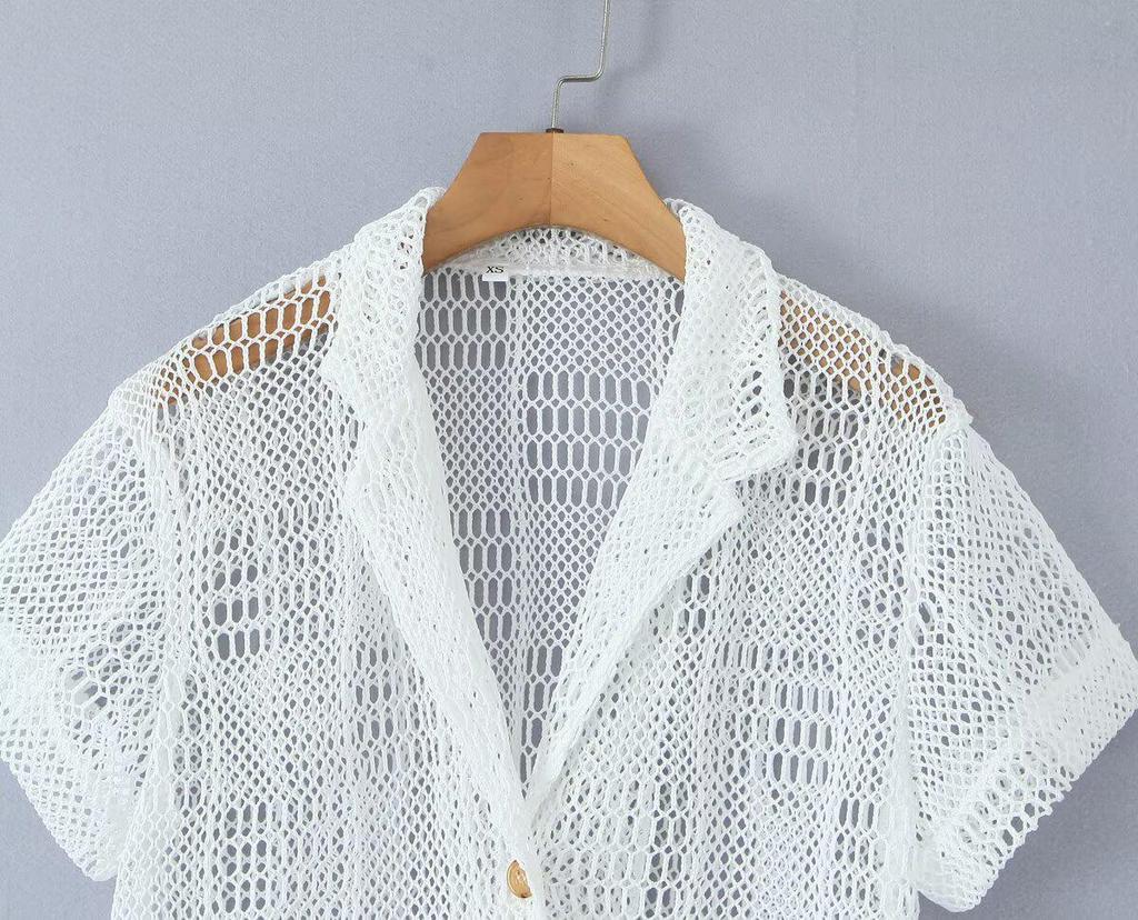 2025 Spring Women's European & American Style Casual Beach Cover-up Shirt