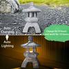Solar Pagoda Lantern Garden Statue, Outside Decorations,Yard Art Ornaments Stone Finish