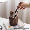Black Walnut Pen Holder - Desktop Stationery Organizer, Creative Student Gift, Customizable with Logo