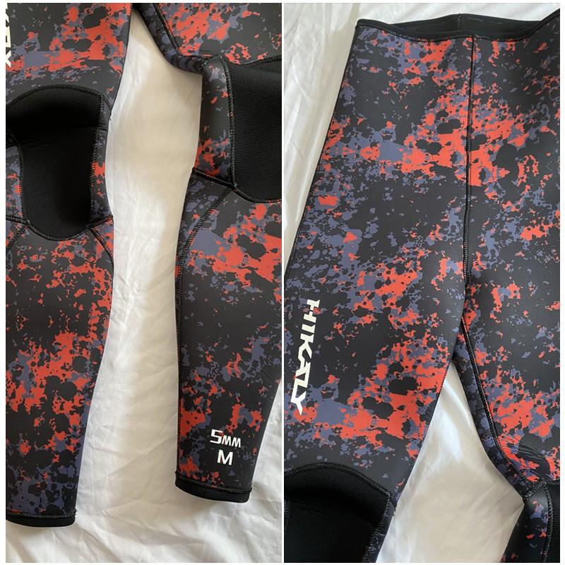 Mens 5mm Neoprene Semi-Dry Wetsuit Spearfishing Diving Camo Full Body Suit