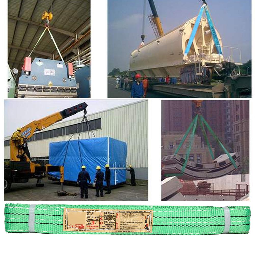 3Meter X 50mm Polyester Lifting Sling Industrial Crane Hoisting Webbing Green