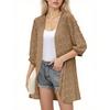 Women's Fashion Casual Seven Split Sleeve Solid Color Cardigan Sun  Top