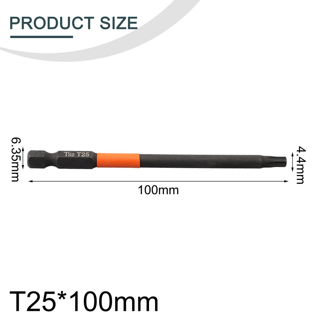 Torx Screwdriver Bit 1/4'' Hex Shank Drill Bit Magnetic T10-T30 100mm For Power Tools Electric Driver Drill Accessories