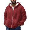 Men'S Winter Zipper Hooded Fleece Sweatshirt With Patch Pocket Casual Jacket