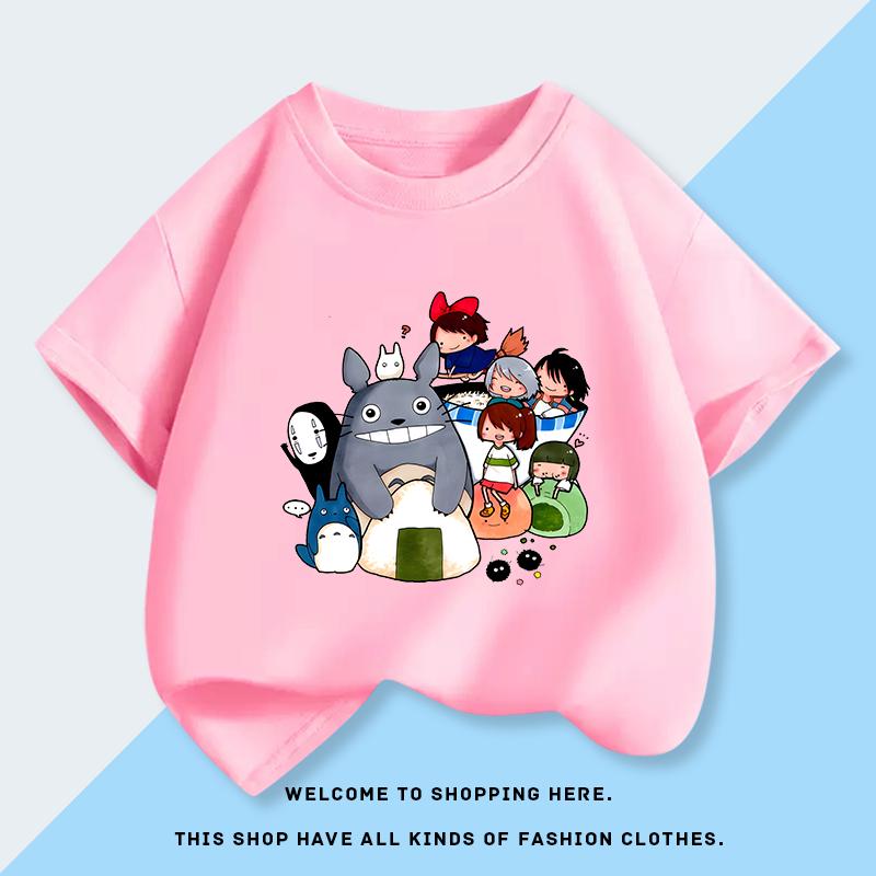 Summer New Baby Clothes and Children's Clothing Totoro Short-sleeved T-shirts for Boys and Girls Pure Children's Tops