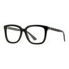 [Available Prescriptions] Temple Logo Acetate Square Optical Frame Uniform Couple Style Black Black 53 Dust Bag + Glasses Case (random Color)