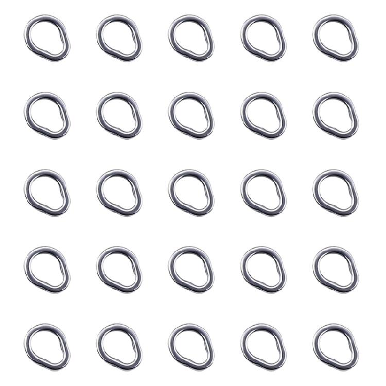 25Pcs Stainless Steel Split Rings Pear shape Solid Fishing Rings Lures Connectors for Saltwater Freshwater Fishing