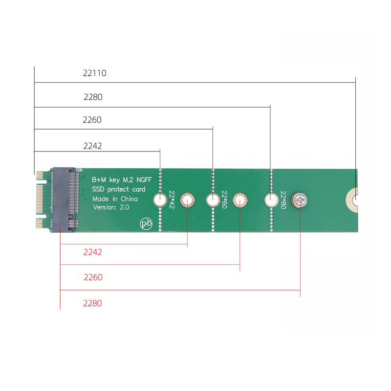 M.2 NGFF NVME AHCI Male To Female SSD Hard Disk Interface Test Protection Card B+M key Slot Extension Board