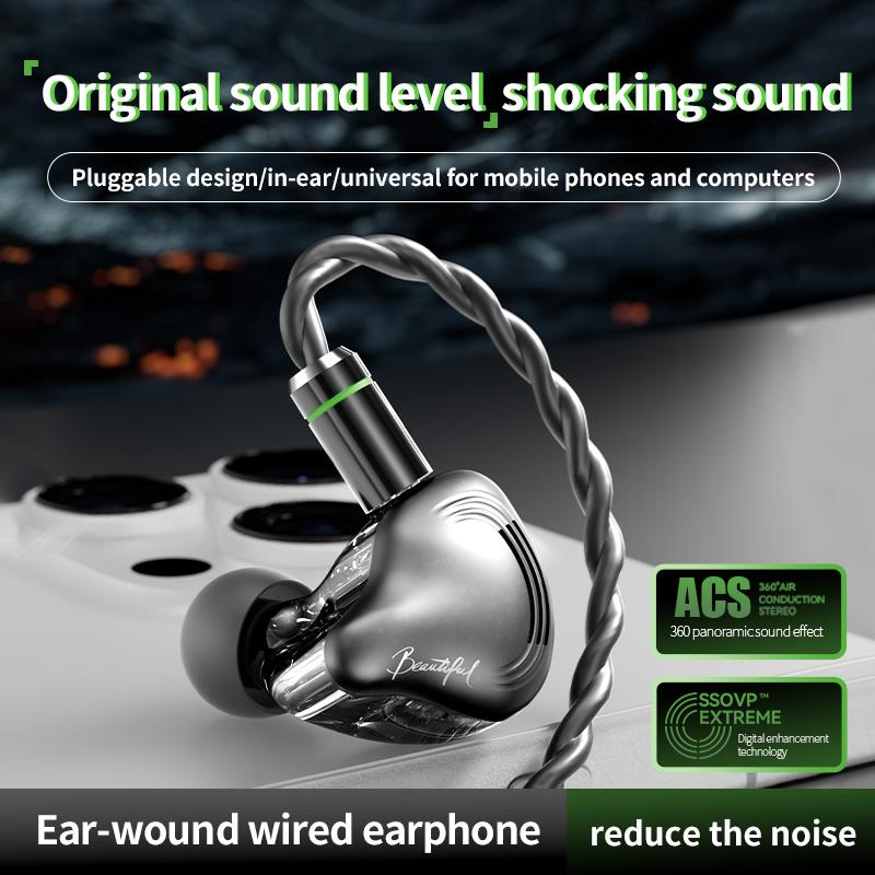 Fever HiFi Sound Effect Earphones Dynamic In Ear Monitor Headset Detachable Cable Noise Cancelling Music Sports Game Headphones