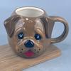 Hrnček jazvečík Keramický 3D Psovitý pes Šálka na kávu s živo vyrezanou rukoväťou Ručne maľovaný Zábavný darček pre milovníka psov pre milovníkov kávy
