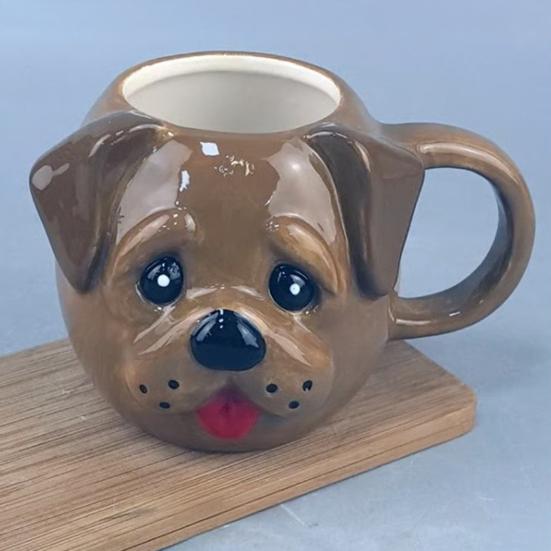 Hrnček jazvečík Keramický 3D Psovitý pes Šálka na kávu s živo vyrezanou rukoväťou Ručne maľovaný Zábavný darček pre milovníka psov pre milovníkov kávy
