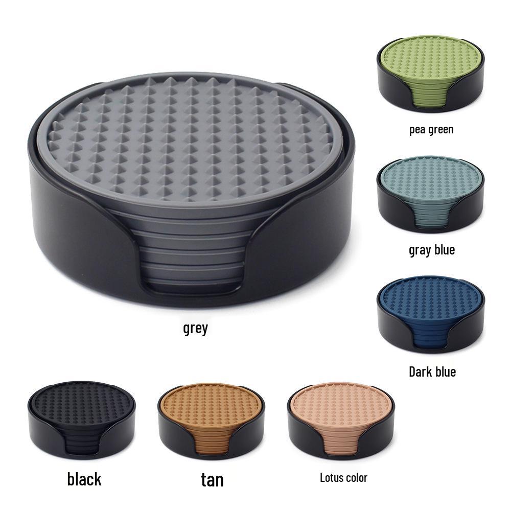Silicone Round Drink Coaster - Heat-Resistant, Non-Slip Pad for Cups
