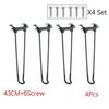 1/4Pcs 32/43/50Cm Clamp On Wrought Iron Table Legs Folding Table Legs Rust Proof Sturdy And Durable Screws Included