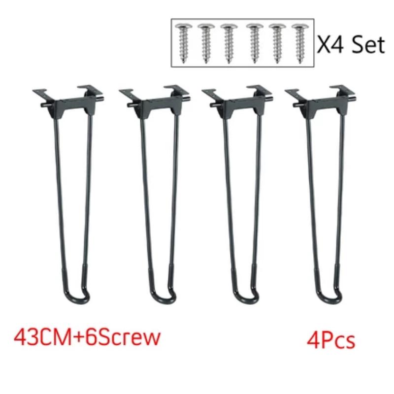1/4Pcs 32/43/50Cm Clamp On Wrought Iron Table Legs Folding Table Legs Rust Proof Sturdy And Durable Screws Included