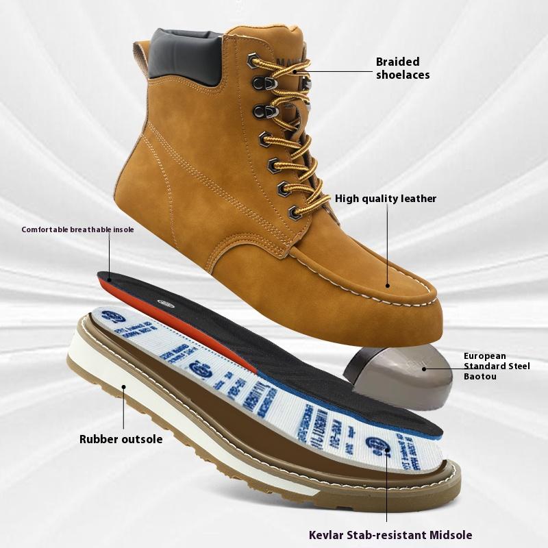 Safety Boots for Men Indestructible Steel Toe Work Boots Anti-smash Stab-resistant Safety Shoes Biker Botas Para Hombre Boots