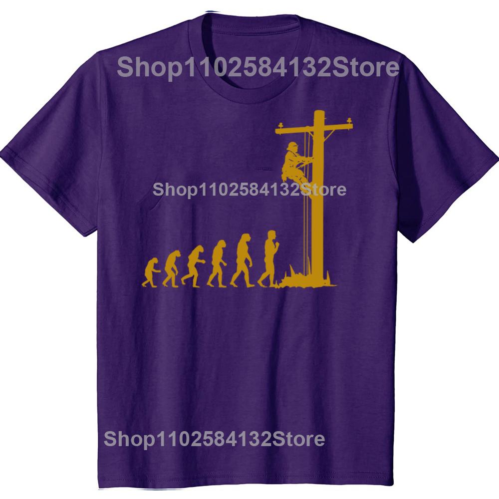 

Смешные уникальные футболки с графикой эволюции линейного электромонтера, мужская модная повседневная футболка из 100% хлопка, свободная футболка оверсайз 4XL