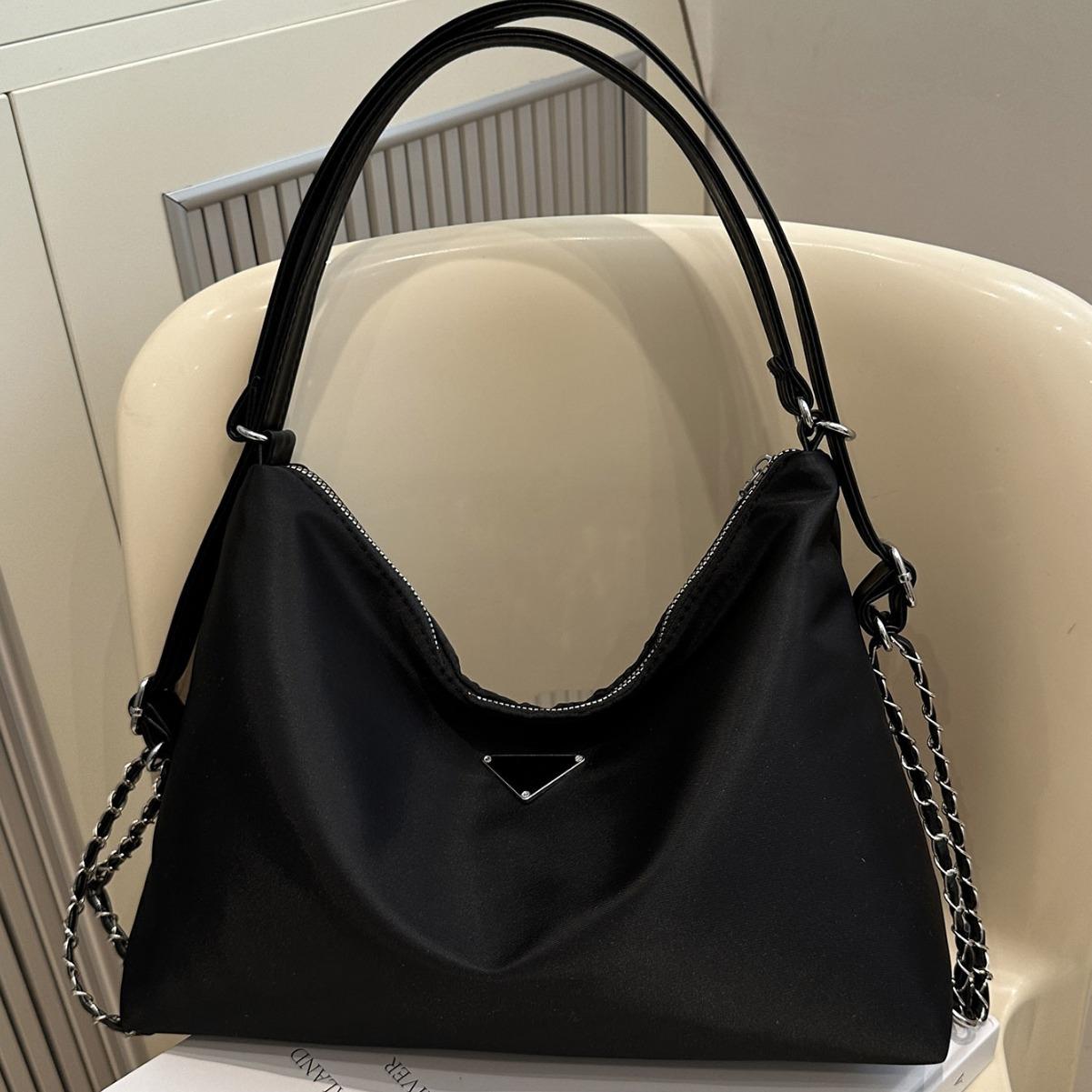 

Tote bag women s 2025 new large-capacity bag three-purpose commuter shoulder messenger bag textured cloth bag backpack чорний