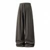 Mens Loose Draped Double Pleated Waist Straight Casual Long Trousers