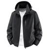 Men's Casual Hooded Windbreaker Jacket - Breathable, Loose Fit, Plus Size, for Spring and Autumn
