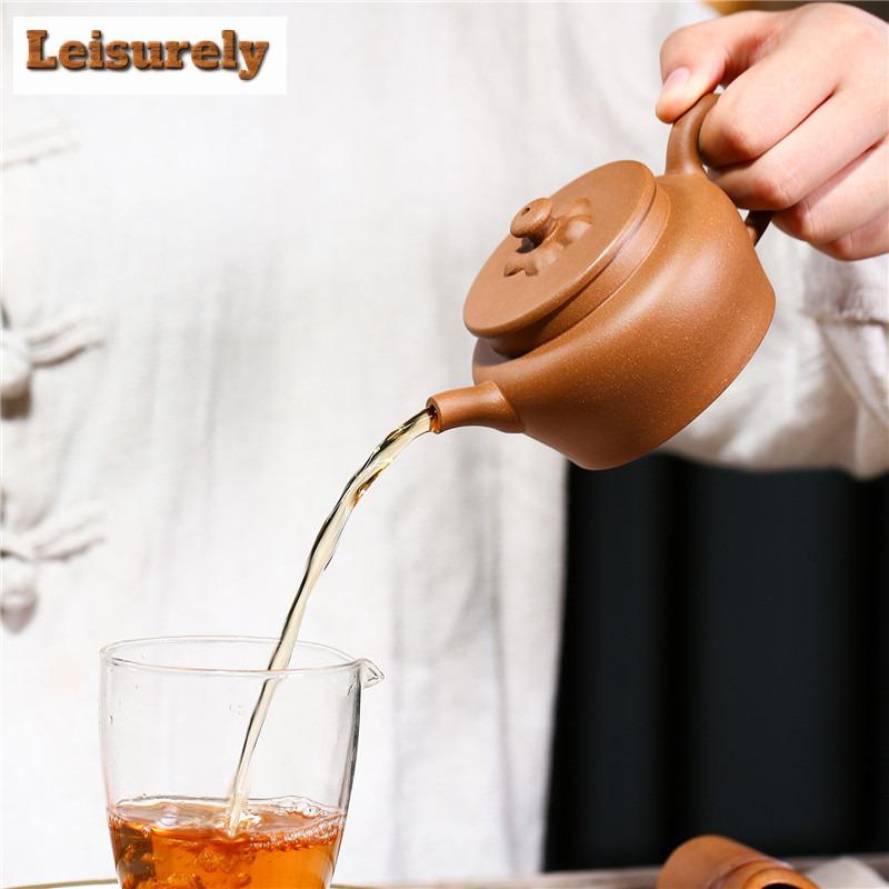 220ml Boutique Yixing Purple Clay Teapots Handmade Bian Chen Pot Raw Ore Section Mud Kettle With Strainer Zisha Tea Set Supplies