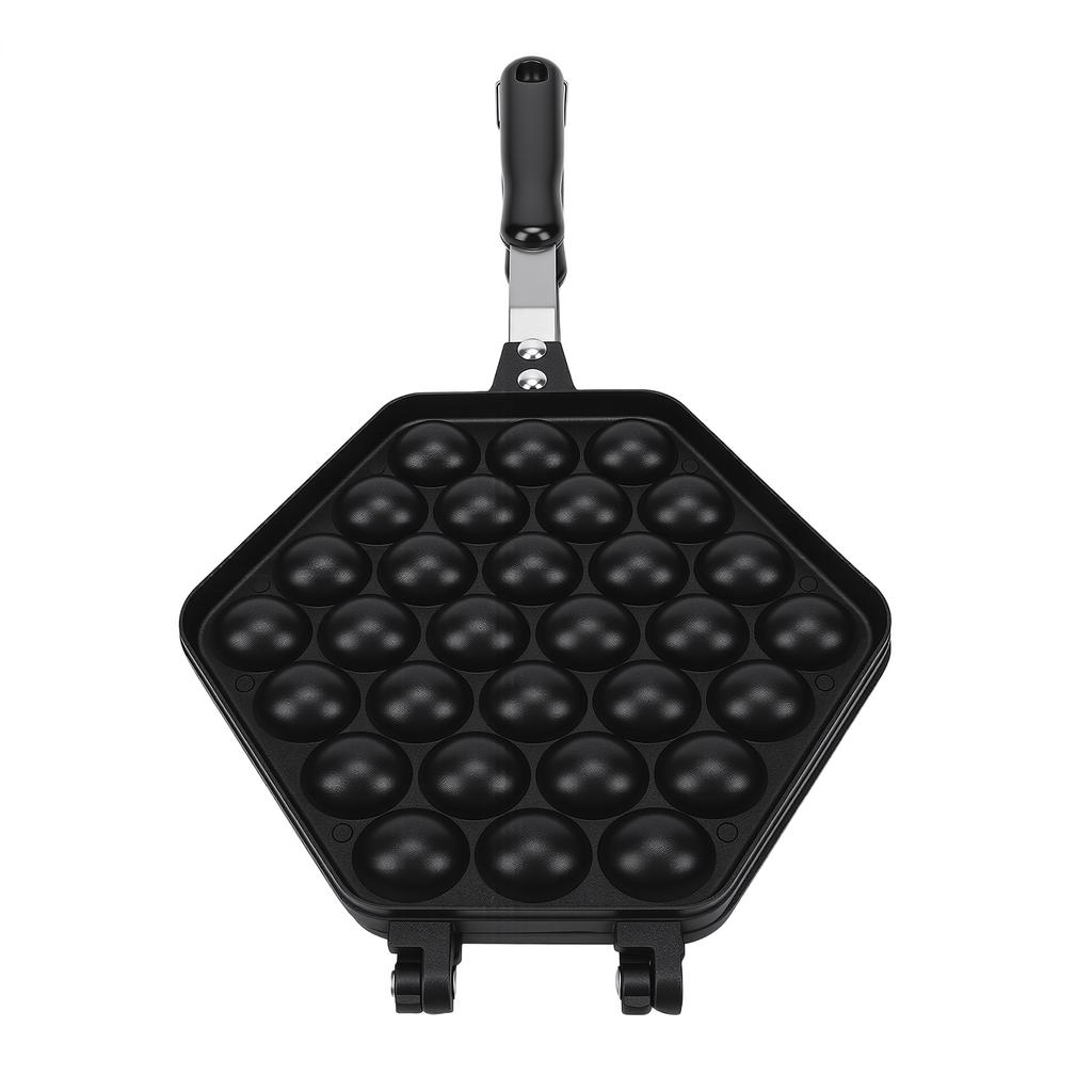 Bubble Waffle Pan Anti Stick Double Sided Stovetop Bubble Waffle Maker with Anti Scald Handles for Home Commercial Use