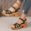 Women's Braided High Heels Sandals Summer Chunky Platform Gladiator Sandals Woman Ankle Straps Vacation Casual Beach Shoes