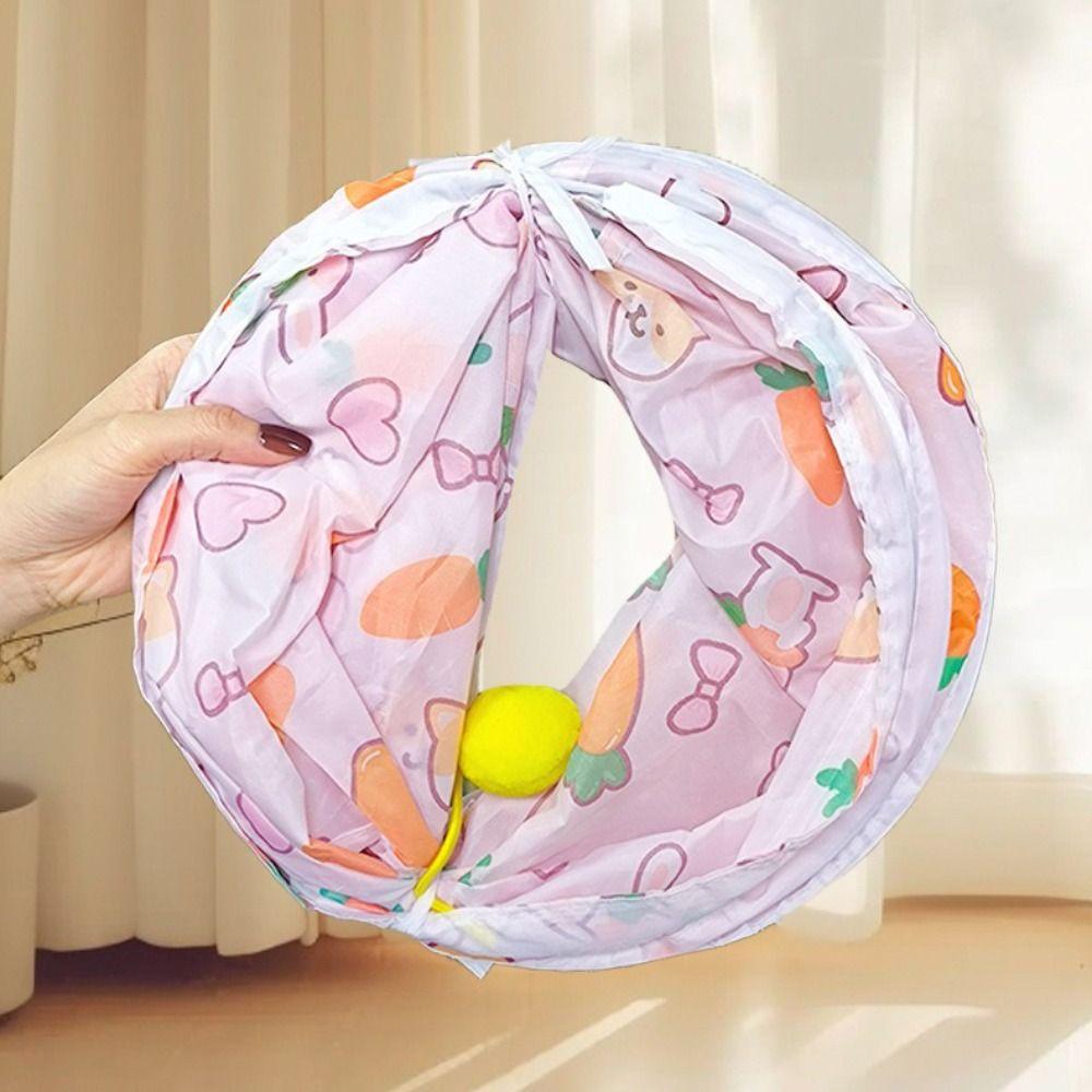 Fun Polyester+Steel Wire Cat Tunnel Tube Foldable Breathable Cat Maze Tunnel Training Interactive Rabbit Guinea Pig Tent Cat