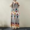Krátký rukáv Nadměrná velikost vintage květinová novinka v šatech pro ženy ležérní volné Maxi dlouhé letní šaty