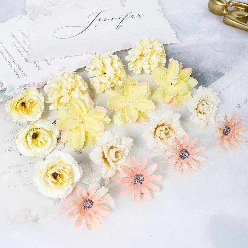 Rose Mixed Artificial Flowers Wedding Marriage Decoration Fake Flower for Home Room Decor DIY Crafts Gifts Garland Accessories