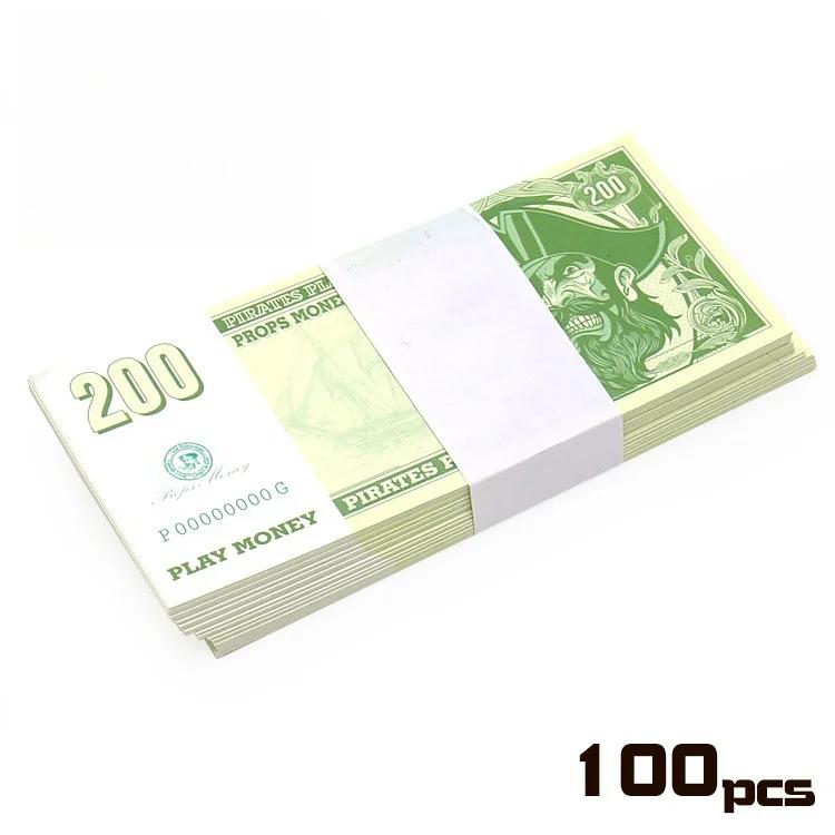 100PCS Pirate Currency Banknotes Props Festival Paper Money Kids Toys New Face Value Prop Game Banknote Home Halloween Decor