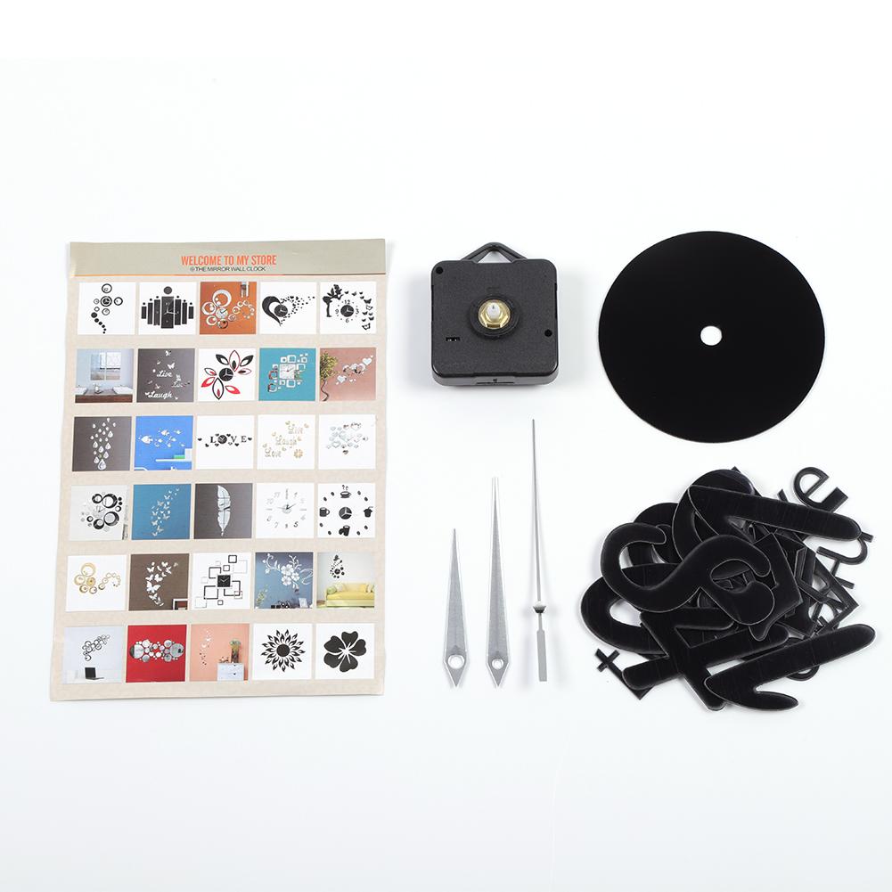 Wall Sticker Digital Clock Stickers Wall Clock DIY 3D Decorative Wall Clock for Home Black