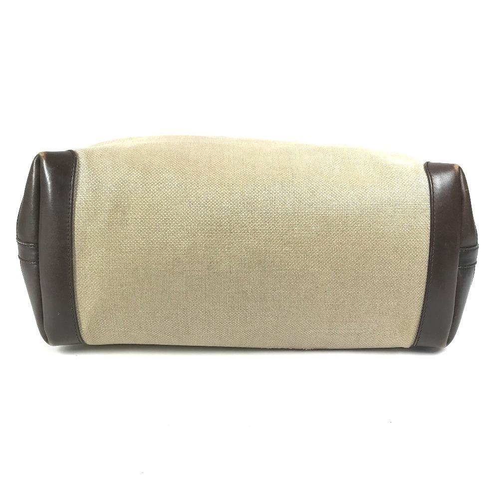 Gucci 247207 With Porch Logo Tote Bag Shoulder Bag Leather/Canvas Beige/Brown