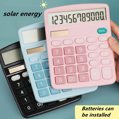 1 Tischrechner mit großen Tasten, doppelter Stromversorgung, Solar und Batterie, großem Display – ideal für Büros, Lehrer und Studenten!