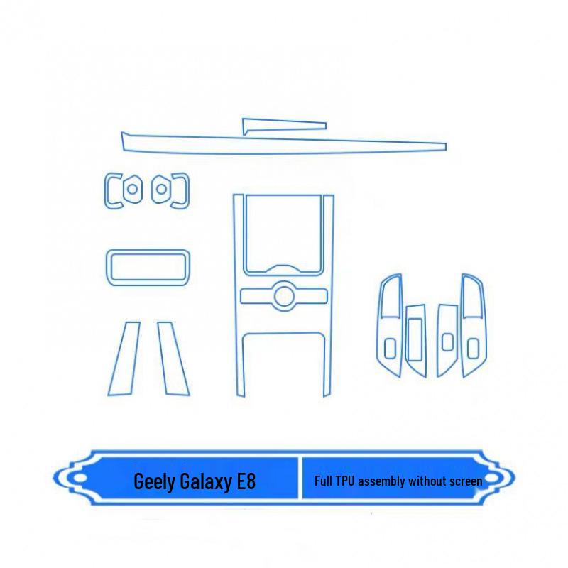 Geely Galaxy E8 Interior Film: Console Sticker & Navigation Screen Protector