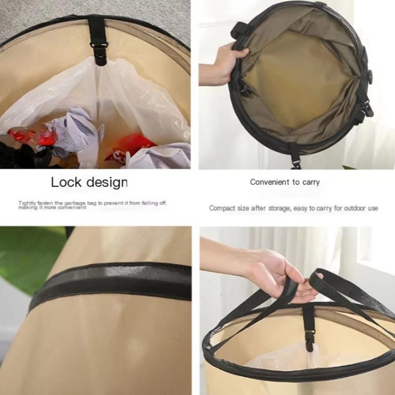 Picnic portable outdoor waterproof foldable trash can with clip, travel camp ash box trash can, trash can waste container
