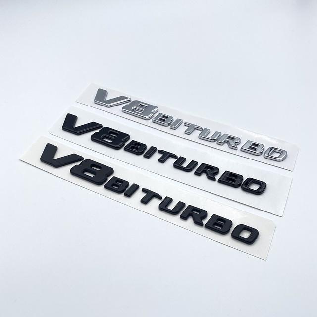 Lettera emblema per Mercedes Benz AMG V12BITURBO V8 BITURBO 4MATIC + Car Styling Fender Logo adesivo cromato nero rosso